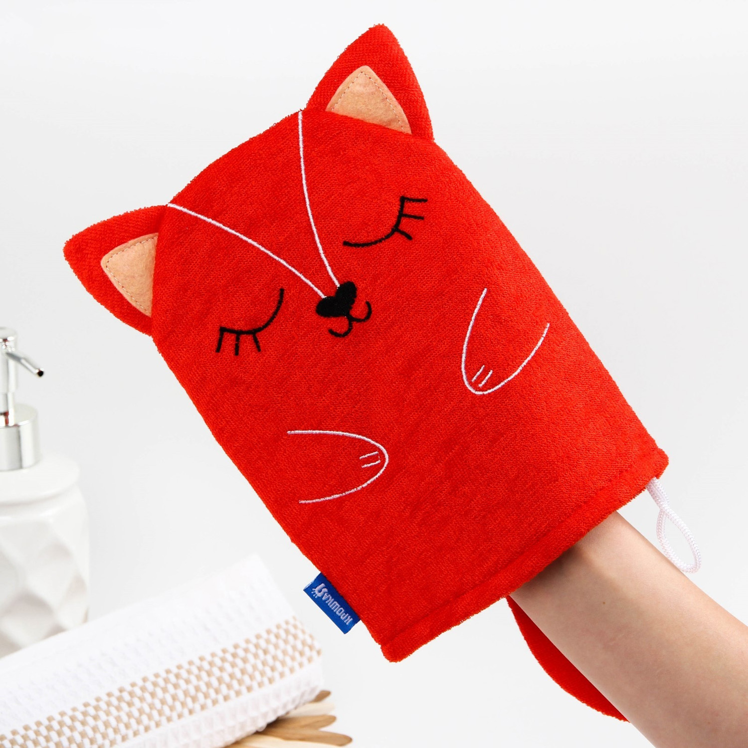 яяяИгрушка-мочалка для купания "Лисичка" из махры 3612503