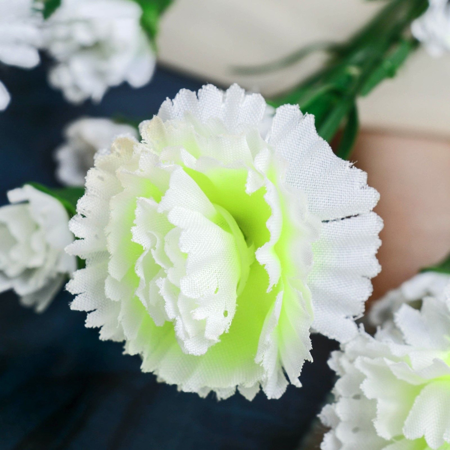 цветы искусственные гвоздика кустовая 60 см белый 296369