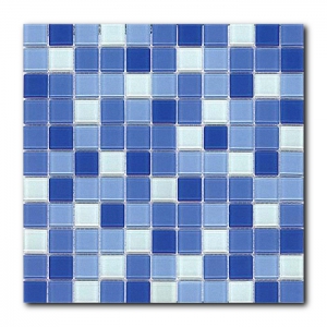 Мозаика 30х30 см Гранит Холл LHK 024-3, 0.09 м², стекло, бело-голубой