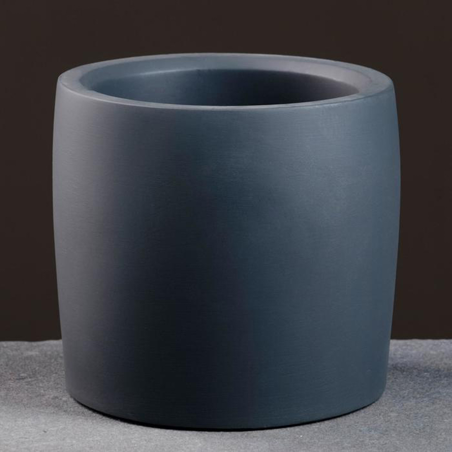 Кашпо гипсовое "Эко" 0,75л d верха 120мм h110мм Антрацит ("VipSet") *5