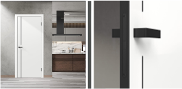 Комплект двери межкомнотной Аризона Белый жемчуг 600мм (дверь+погонаж+замок+ручка+петли)*1