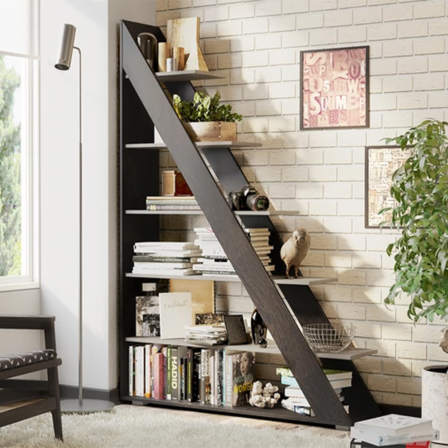 Стеллаж 1200*300*1800 тип 14 Венге Цаво/дуб белфорт ТриЯ*1