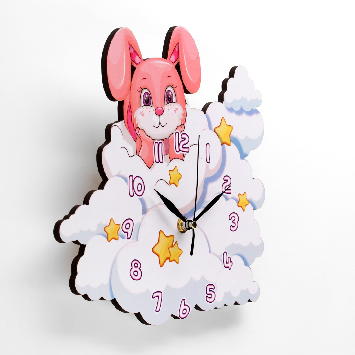 Часы настенные, серия: Детские, "Зайчик на облаке", плавный ход, 1 АА 9293617