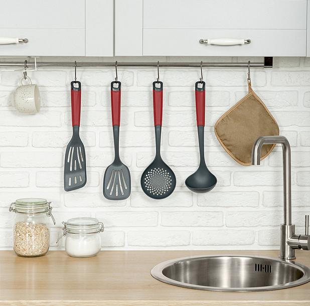 Лопатка кухонная пластм. "Maestro" дл.350мм Бордовый арт.434231421 ("Бытпласт") *1/12 Лопатка кухонная пластм. "Maestro" дл.350мм Бордовый арт.434231421 ("Бытпласт") *1/12