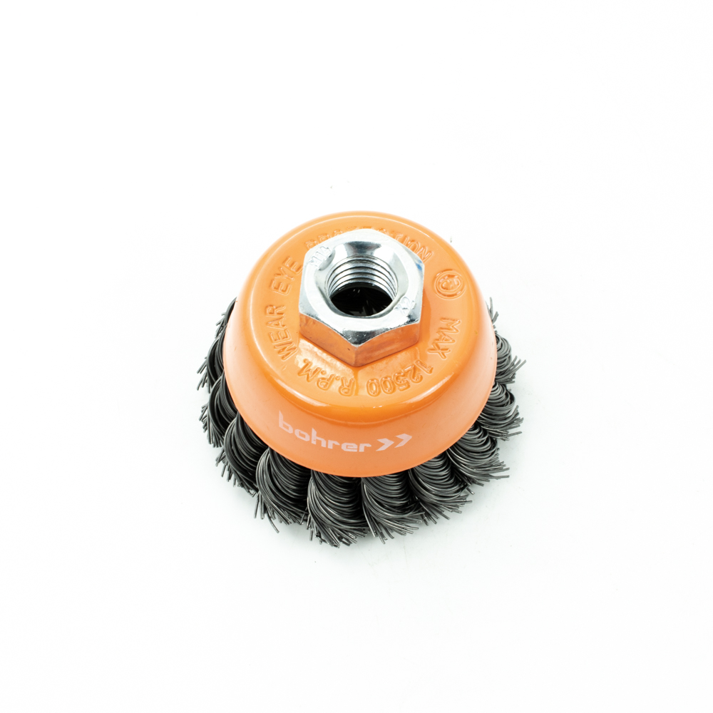 Щетка-крацовка "чаша" витая,жесткая проволока  65мм 0,5мм М14мм для УШМ арт.36200065 Bohrer *1/100 Щетка-крацовка "чаша" витая,жесткая проволока  65мм 0,5мм М14мм для УШМ арт.36200065 Bohrer *1/100
