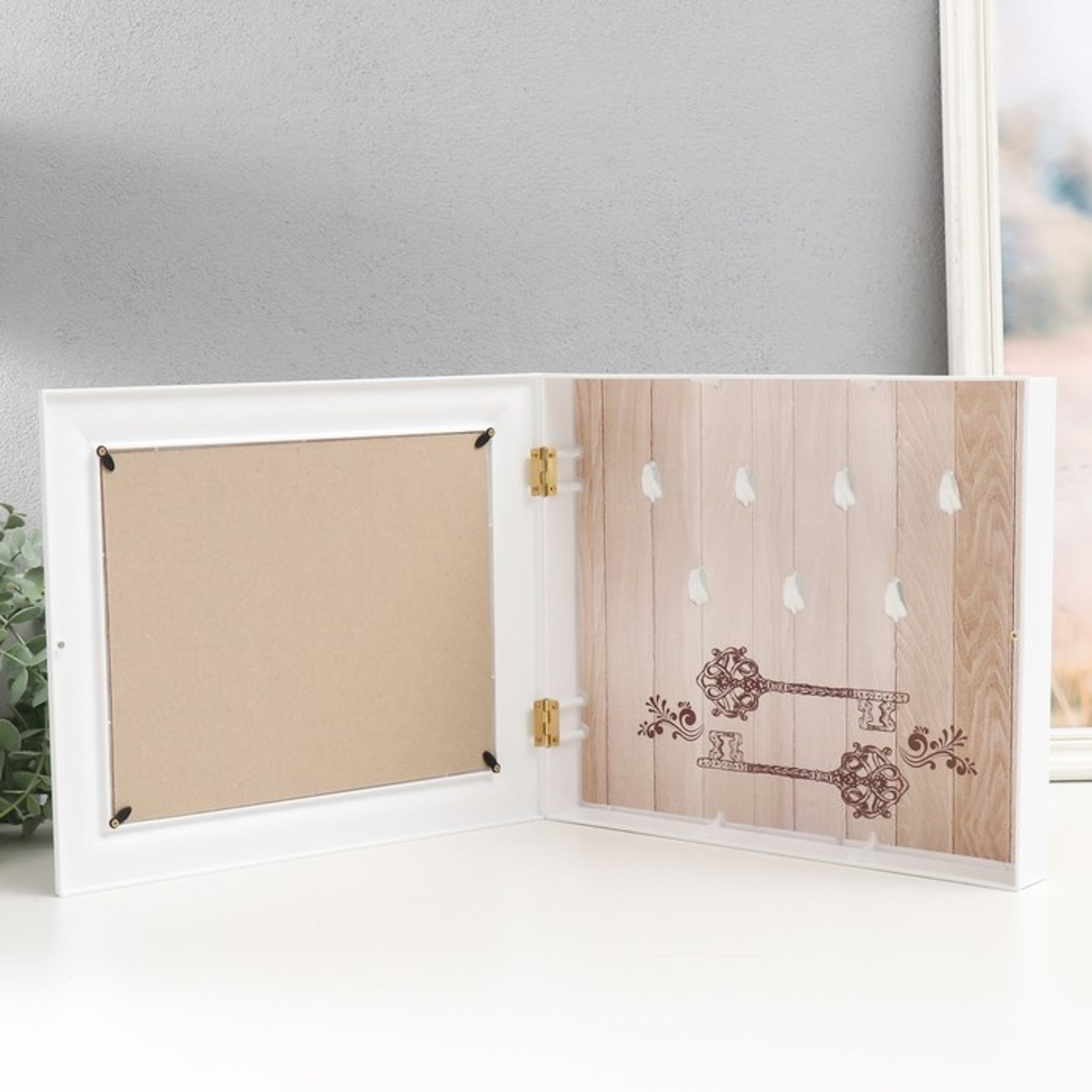 Ключница закрытая "Листья" 26,5х31,5 см Белый 9502889