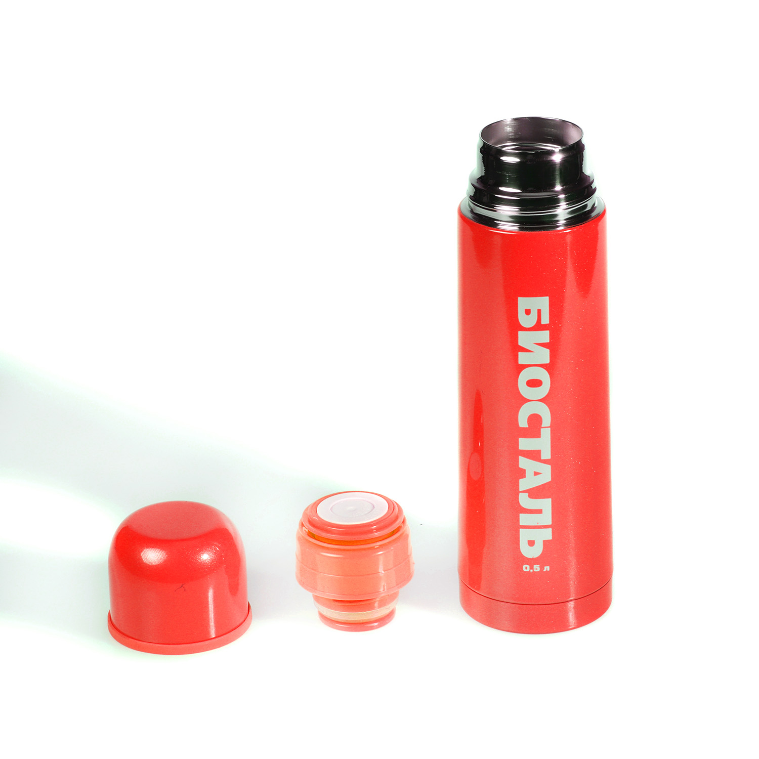 Термос нерж.Биосталь 0,5л Узк.горло FLЁR Красный NВ-500 С-R