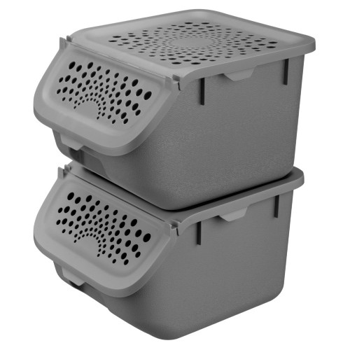 Контейнер д/овощей пластм. 7,8л 275Х240Х175мм Серый арт.434293011  ("Бытпласт")  *1/6 Контейнер д/овощей пластм. 7,8л 275Х240Х175мм Серый арт.434293011  ("Бытпласт")  *1/6