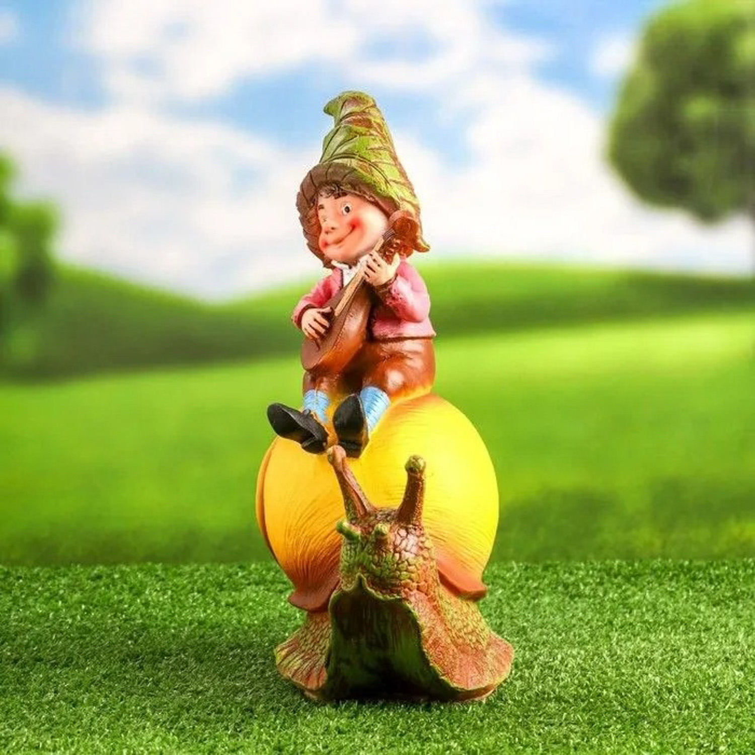 Садовая фигура "Гном на улитке" 30х27х15см 9508752 Садовая фигура "Гном на улитке" 30х27х15см 9508752