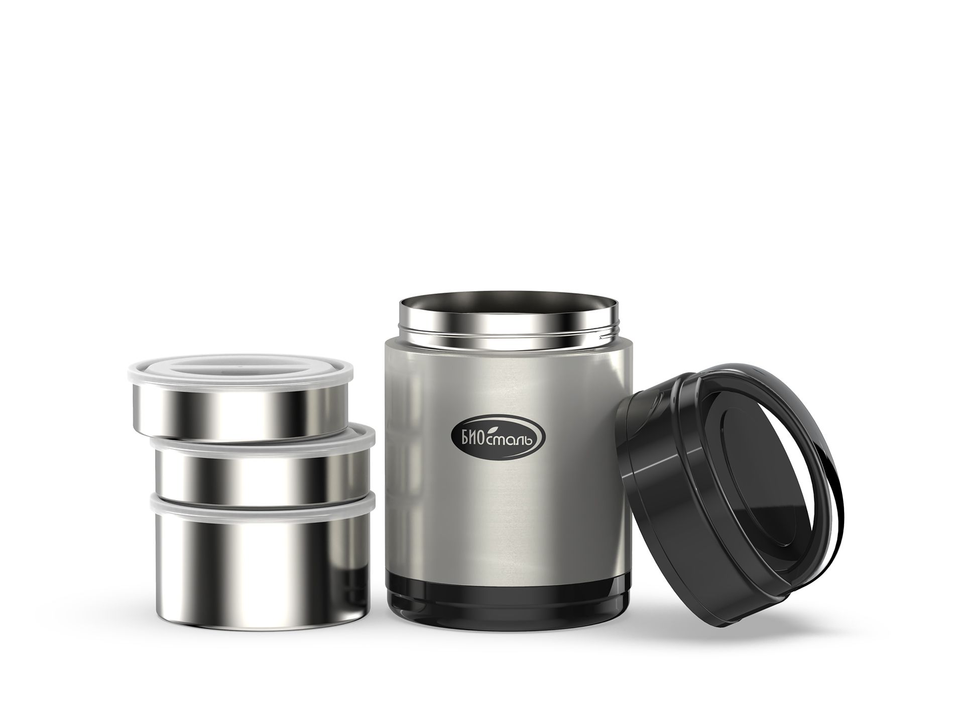 яяяТермос нерж."Биосталь" 1,8л Шир.горло, с 3-мя металл.контейнерами NR-1800-3 *1/12 яяяТермос нерж."Биосталь" 1,8л Шир.горло, с 3-мя металл.контейнерами NR-1800-3 *1/12