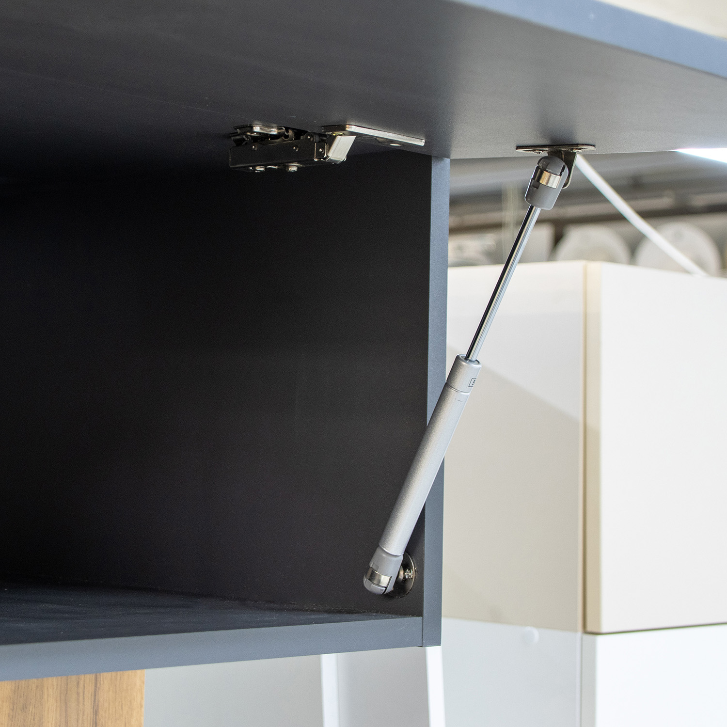 Шкаф навесной 600х300х550 мм BROZEX-WOOD Next, 3 ярус, графит / дуб вотан