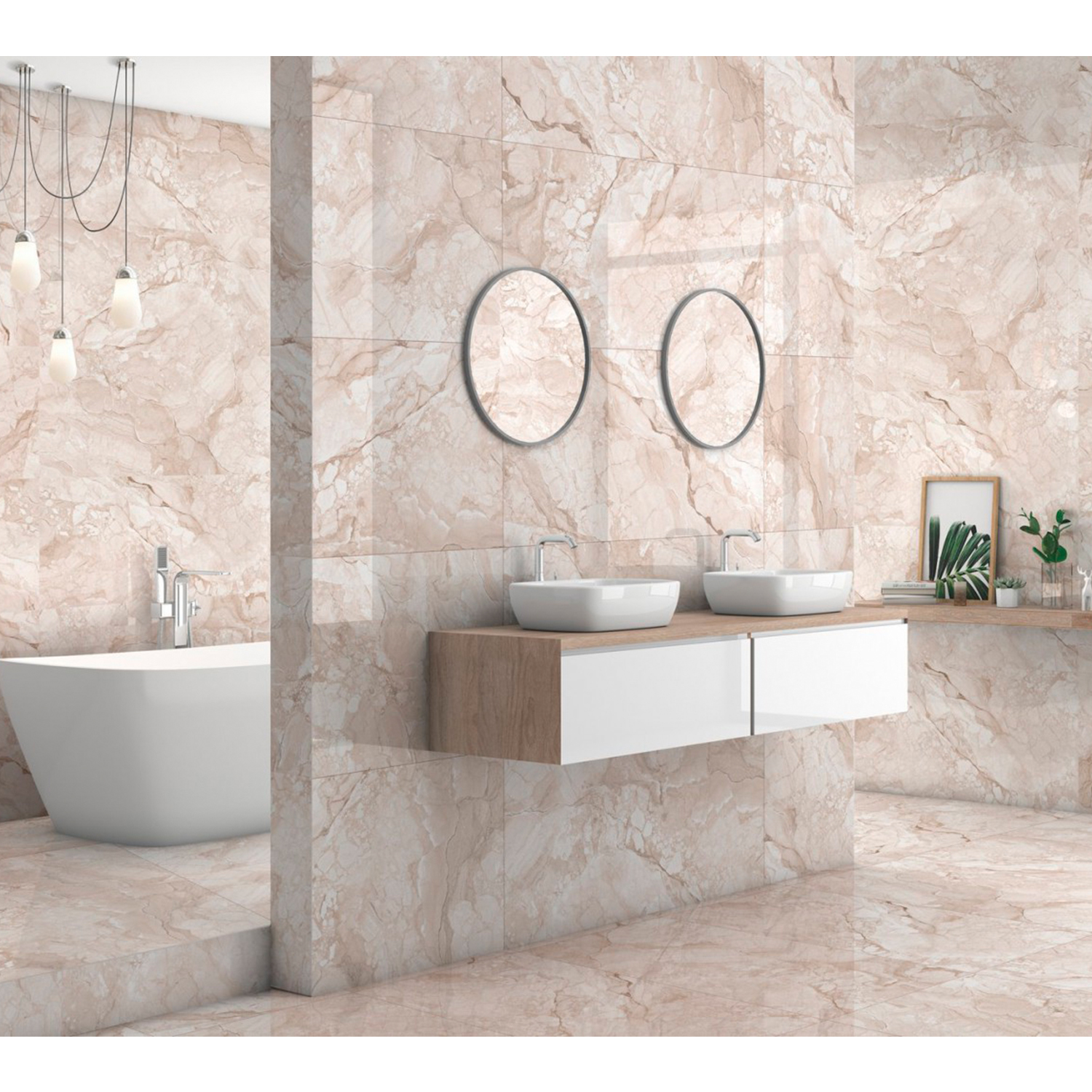 Керамогранит 1.44 м² Global Tile Celestia NB PGT 2201/30, 1200x600x9 мм, полированный, бежевый