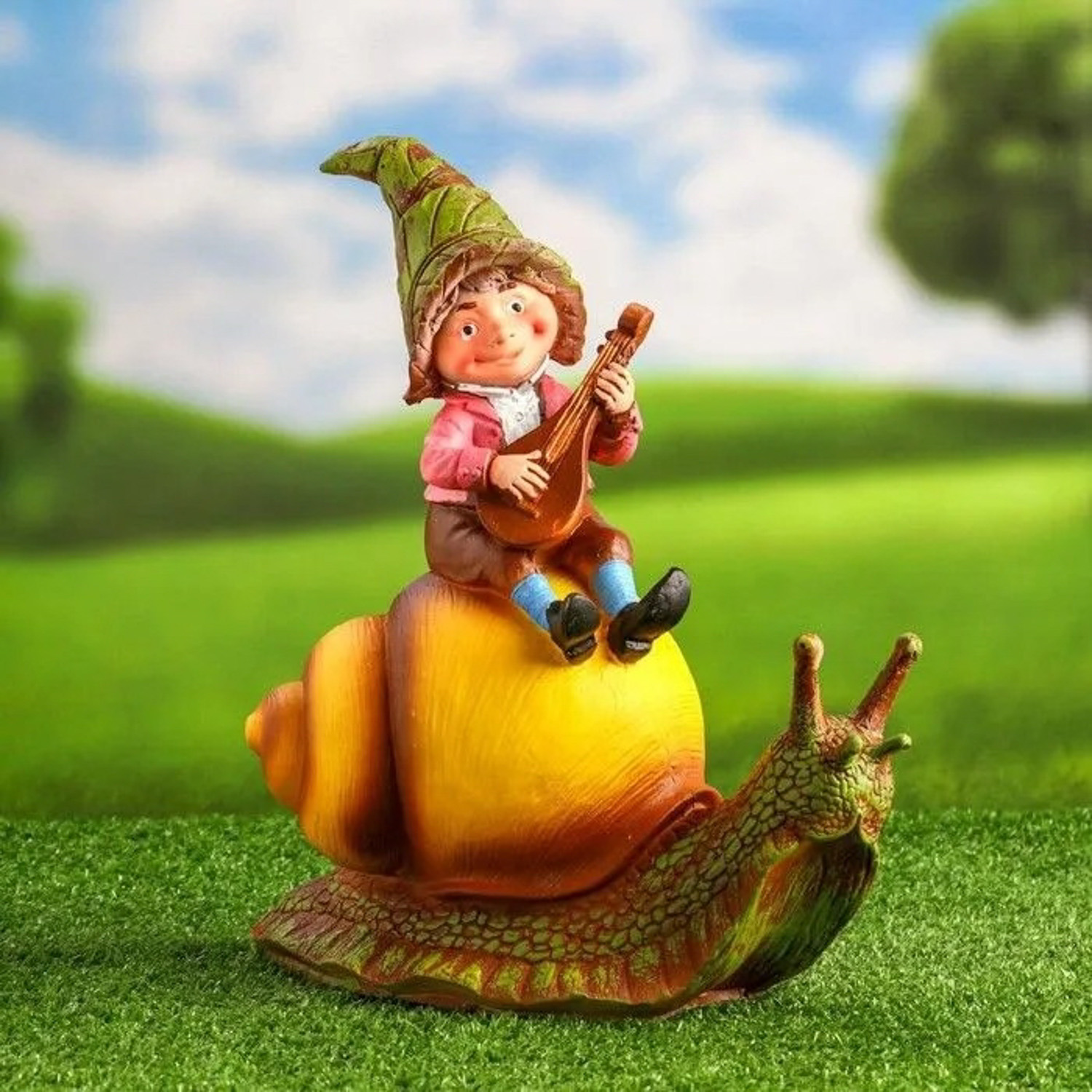 Садовая фигура "Гном на улитке" 30х27х15см 9508752 Садовая фигура "Гном на улитке" 30х27х15см 9508752