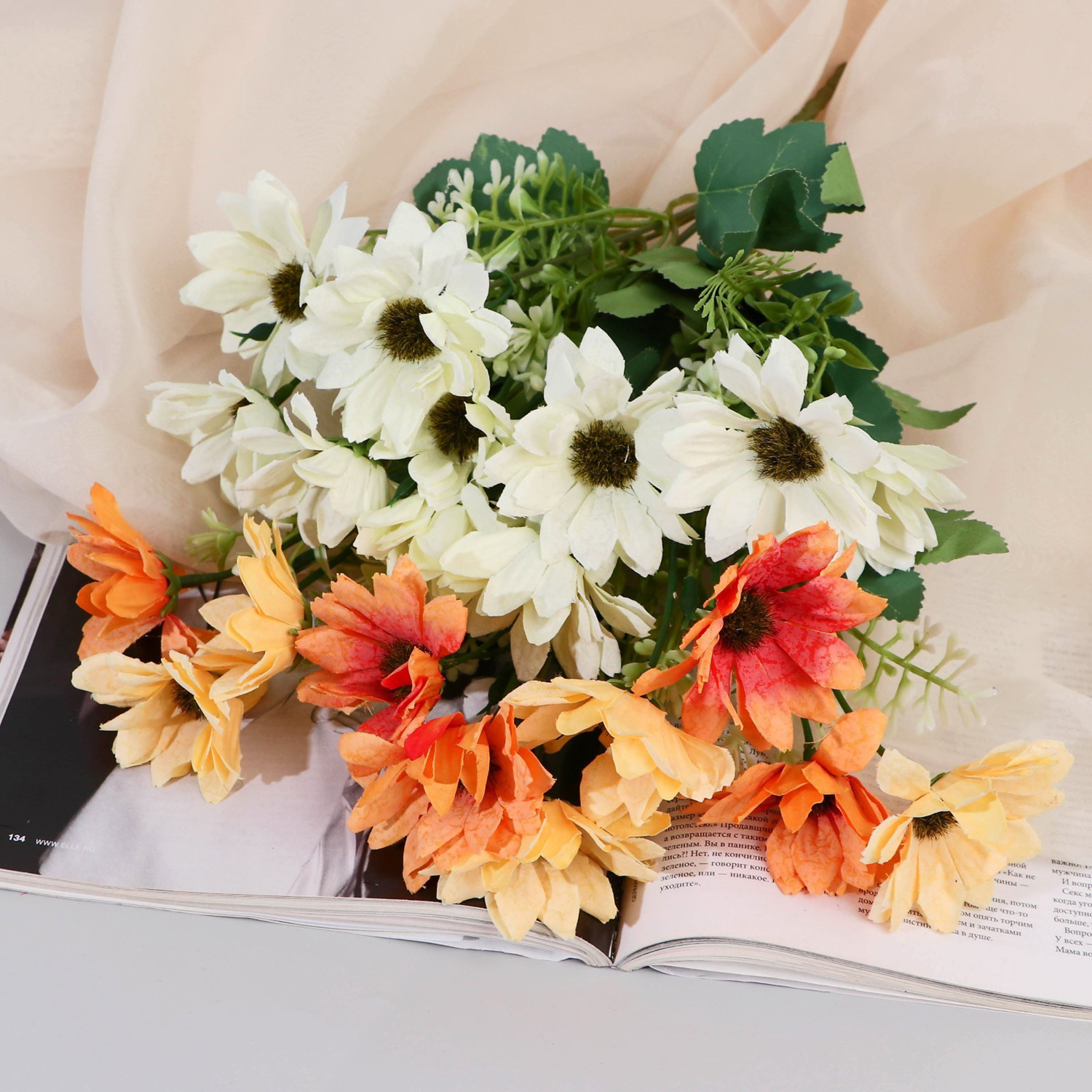 Букет "Ромашка декоративная колор" 5х25 см, микс   9913387