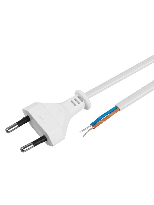 Шнур с выкл. и вилкой ШВВП 2х0,5мм2 1,8м бел. TDM SQ1305-1002 *1/180