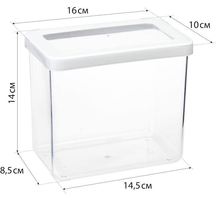 Банка для продуктов пластм. "Степ" 1,7л 160х100x140мм М1297 ("М-Пластика") *1/10 Банка для продуктов пластм. "Степ" 1,7л 160х100x140мм М1297 ("М-Пластика") *1/10