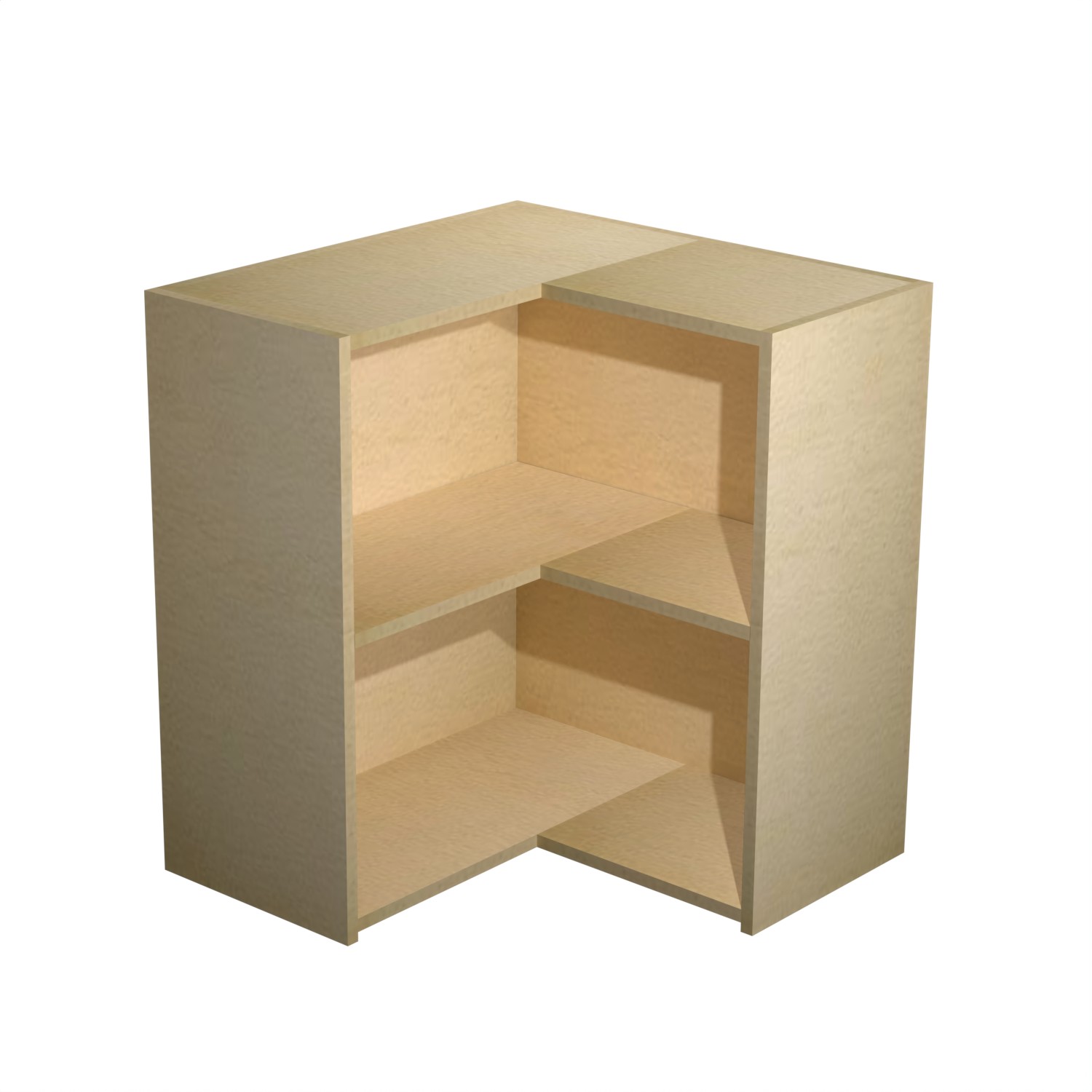 Шкаф навесной угловой 600х600 мм BROZEX-WOOD Эрика, с двумя дверцами, светло-бежевый / ясень капучино софт