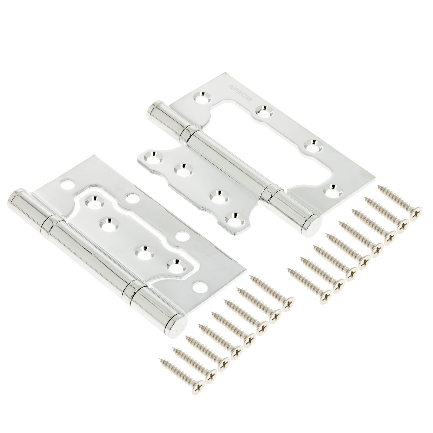 Петля без врезки 100*75*2,5мм ХРОМ СR (комплект 2шт.) АПЕКС *1/5/50