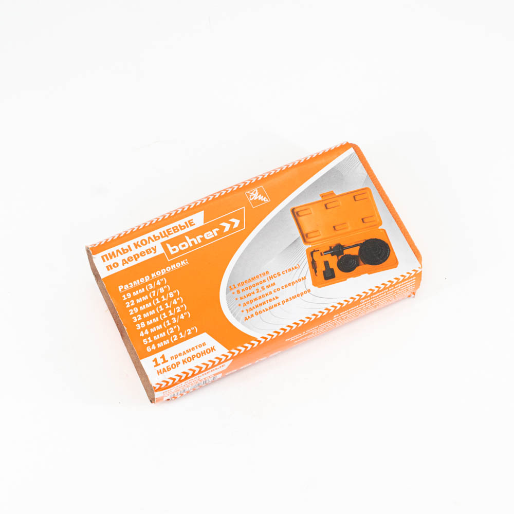 Набор коронок по дереву (19/22/29/32/38/44/51/64мм) арт.35301100 Bohrer *1/40 Набор коронок по дереву (19/22/29/32/38/44/51/64мм) арт.35301100 Bohrer *1/40