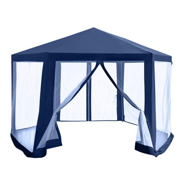 Шатер садовый 2*2*2м гексагональный, синий, закрытый   5354379