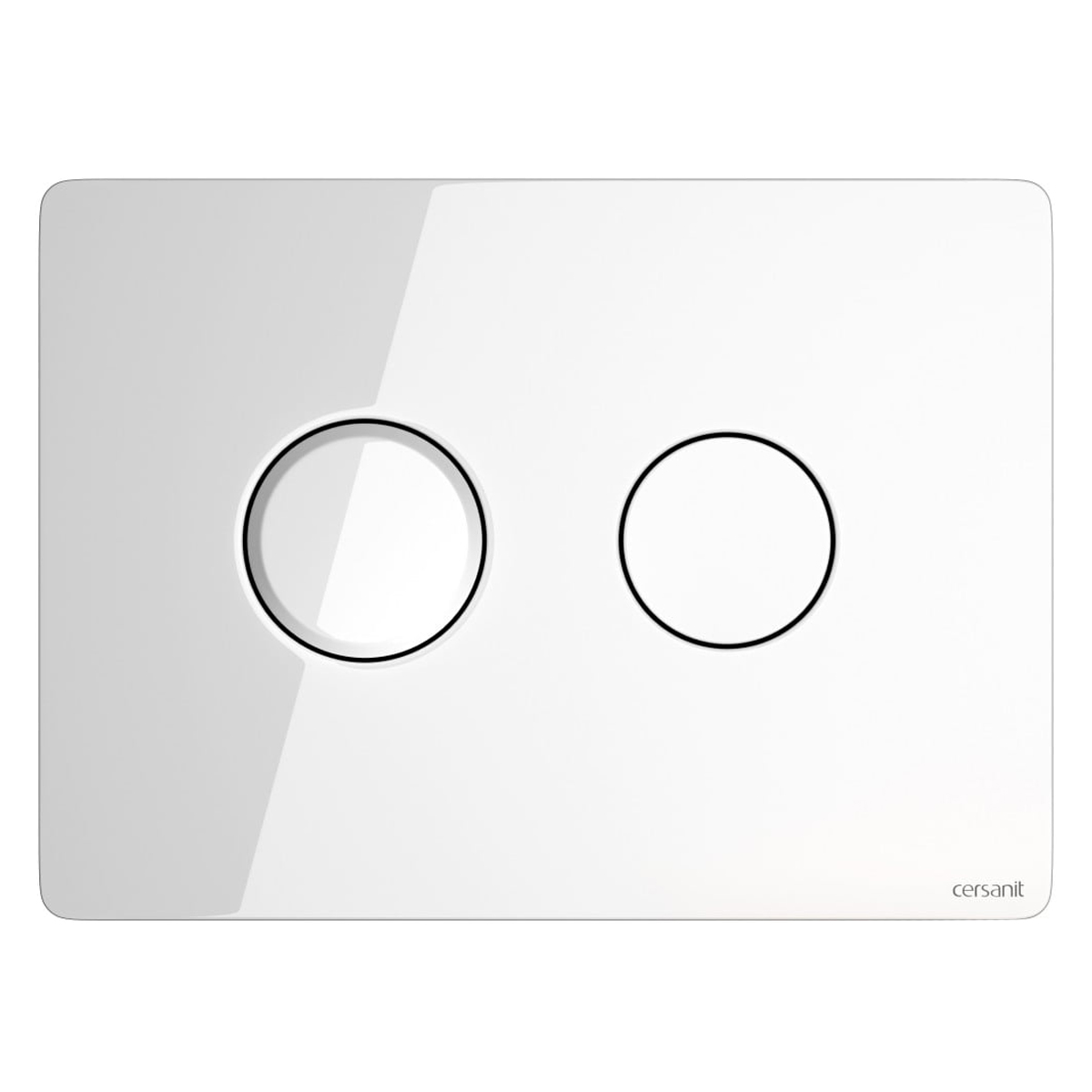 Кнопка Cersanit Accento Circle, пневматическая, белый глянцевый, стекло Кнопка Cersanit Accento Circle, пневматическая, белый глянцевый, стекло