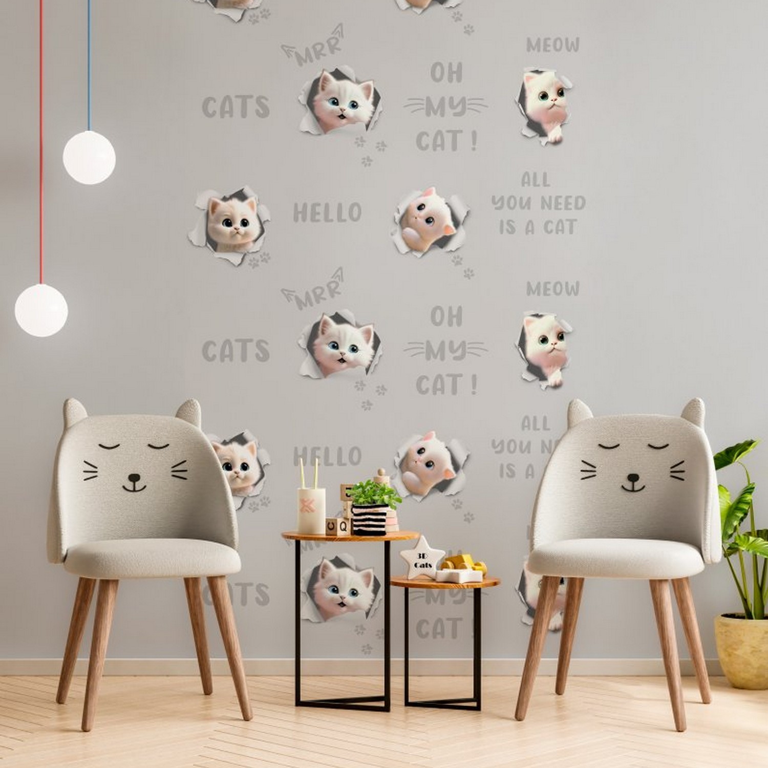 Обои флиз "HomeColor" 3D Cats фон HC72286-56 1,06*10м *1/8