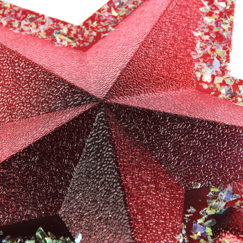 Звезда на елку "Волшебное сияние" 22*27 см, Красный