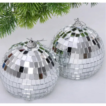 Новогодние шары 10 см (набор 2 шт) "Shining Disco", Серебро