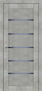 Дверное полотно остекленное BROZEX-WOOD Comfort-2, 2000х700х36 мм, серый бетон 3D