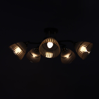 Люстра Verner Lighting A3938/5, 40 Вт, Е27, 5 ламп, черный/золото Люстра Verner Lighting A3938/5, 40 Вт, Е27, 5 ламп, черный/золото