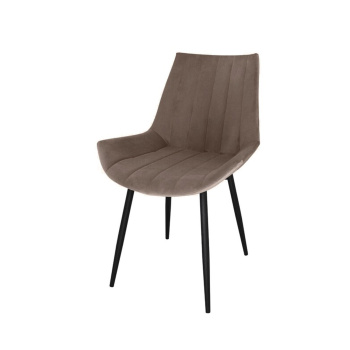 Кресло НЕАПОЛЬ-лайт, 430x550xh880 велюр КОНФЕТТИ Корица + металл.каркас ДИАМЕТР трубы 25 мм ЧЕРНЫЙ*4