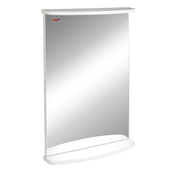 Зеркало /BROZEX-WOOD/ "Симпл 50" ясень белоснежный, с полкой *1/30