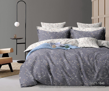 Постельное белье евро сатин Орхидея 1846, наволочки 70*70см - 2шт *1/4