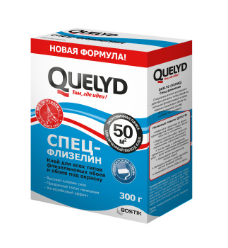 Клей для обоев флизелиновый 300г "Спец флизелин" Quelyd  50м2  * 1/24 Клей для обоев флизелиновый 300г "Спец флизелин" Quelyd  50м2  * 1/24