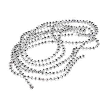 Бусы на ёлку 2,0 м "Жемчуг" 0,68 см, Серебро