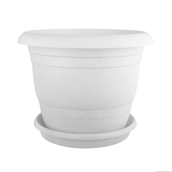 Кашпо пластм. "Toprak"  8,5л d верха 295мм h250мм с поддоном Мрамор А5240мр (Копейск)   *1/20