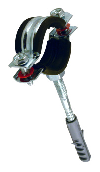 Хомут металлорезиновый с дюбелем и шурупом Ø 75-80 мм 2-1/2" СТМ CHSR0212 *1/80