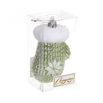 Ёлочная игрушка Новогодняя варежка 5*4*10 см, зелёный