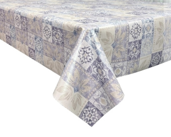 Клеёнка на тканевой основе, полиур.покр."Elegance" "Узоры" сир.-беж.ш.1,37м GW-21591 "Great Way" *20