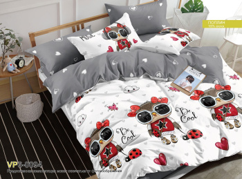 Постельное белье детское 2сп поплин на резинке Орхидея VP6-0094, наволочки 70*70 - 2шт *1/4