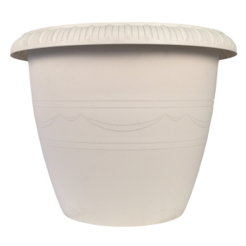 Кашпо пластм. "Lе Jardin"20,5л d верха 400мм h330мм дрен.реш.,п/корн.вент.Колёс. Серое 106-1К*1/10