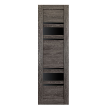 яяяДверь межкомнатная остеклён ЦАРГИ ПВХ COMFORT-17 Дуб Шале Графит Лакобель 3D 600мм BROZEX-WOOD *1