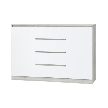 яяяКомод ЛОРИ, 2 двери и 4 ящика,1452*450*990 мм, дуб серый/белый*1