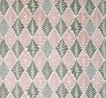 Клеёнка на тканевой основе "Этюд" "Листья в ромбах" розов.-сер. шир.1,25м 590/ 14 "Колорит" *25