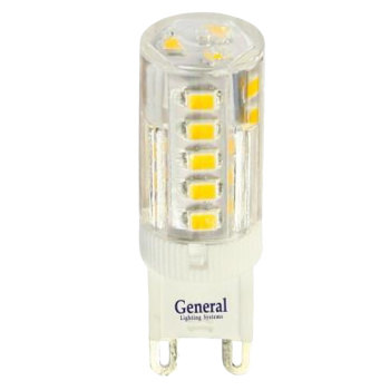 Лампа светодиодная GENERAL, G9, капсула, 220 В, 5 Вт, 320 Лм, холодный белый свет