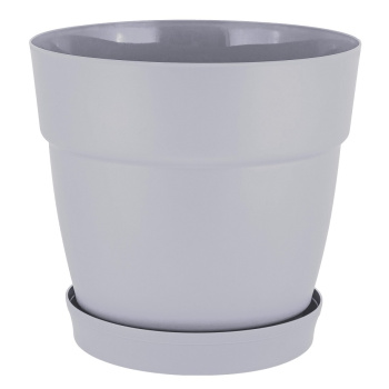 Кашпо пластм. "Villa de Fiori" 48л d верха 460мм h430мм с поддоном Колёса Утрен. туман IG660610025*1