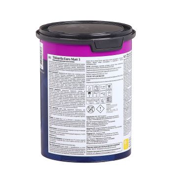 Краска интерьерная 0.9 л для стен и потолков Tikkurila Euro Matt 3, белая база А, глубокоматовая