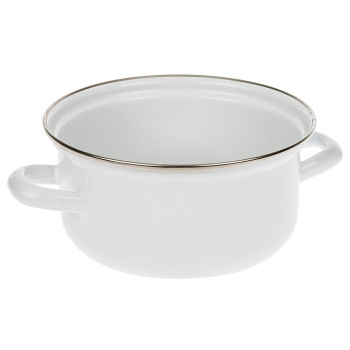 Кастрюля эмалированная 1,5л d160мм металл.кр.с пл.р.,об.нерж.,без деколи С-1508АП2 *1/4