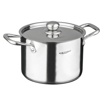 Кастрюля нерж. "Катунь" "Титан" 8,0л d24см термораспред. дно, Металл. кр. КТ-G-00208 *1/2