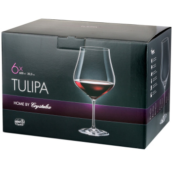 Набор бокалов для вина 600 мл Crystalex Bohemia Тулипа, 6 шт., стекло